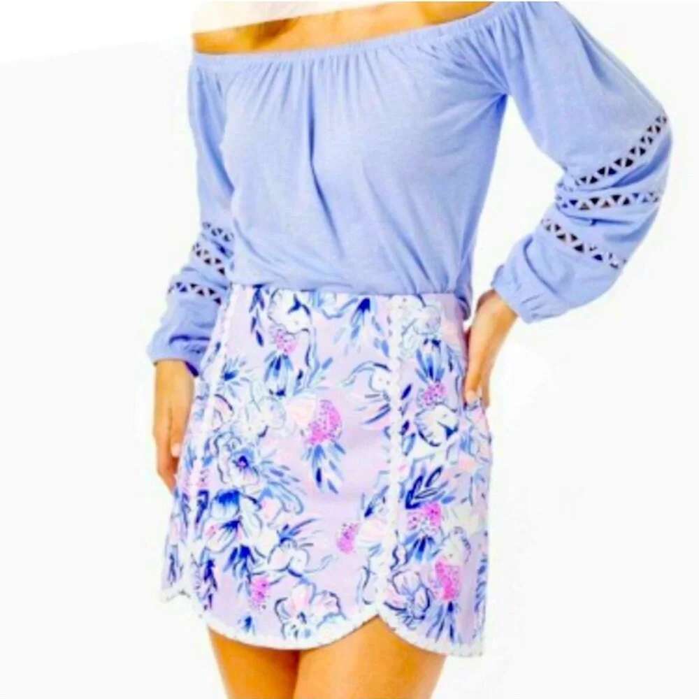EUC Lilly Pulitzer Patty Skort Lilac Verbena Trunks in the Air 🐘🍍🌺 - Picture 2 of 6